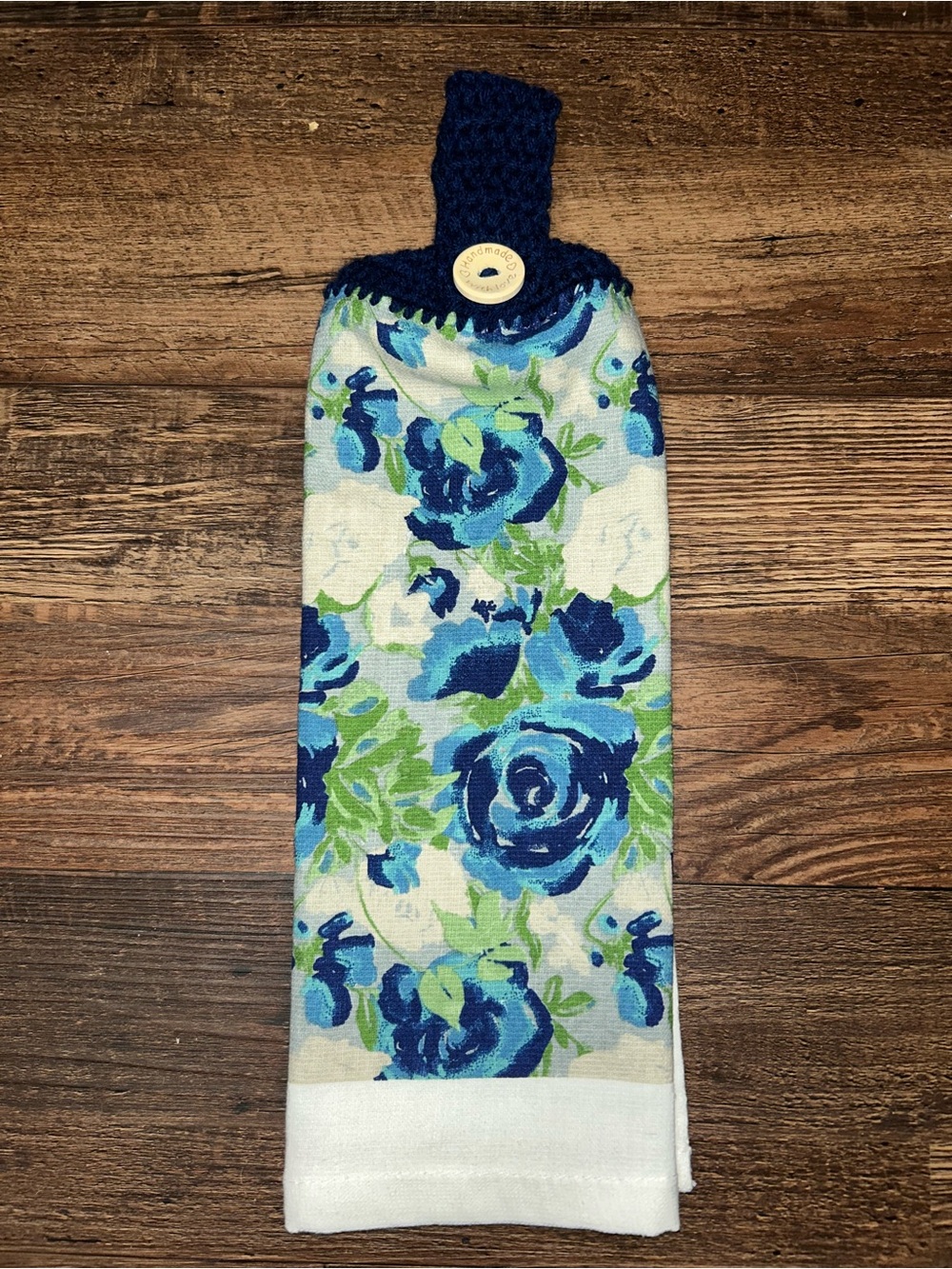 Blue Floral Hanging Kitchen Towel
